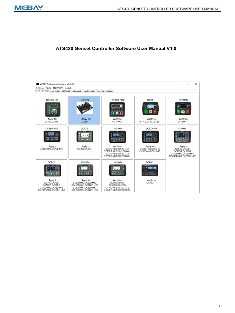 Ats420 Genset Controller Software User Manual | PDF | Computer File ...