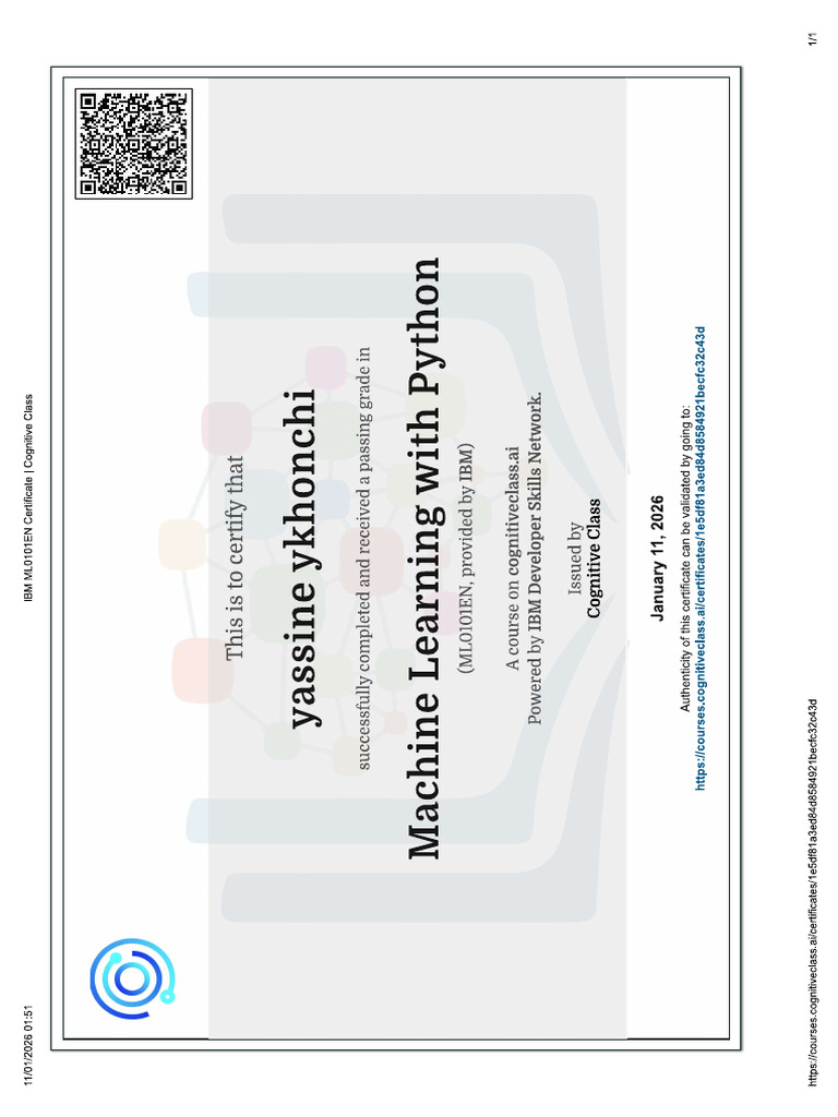 Certificat Machine Learning | PDF