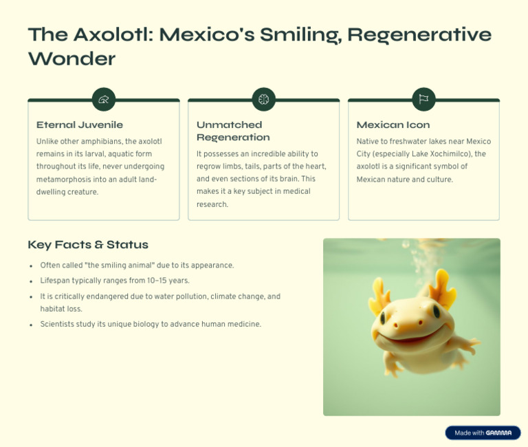 The Axolotl Mexicos Smiling Regenerative Wonder | PDF