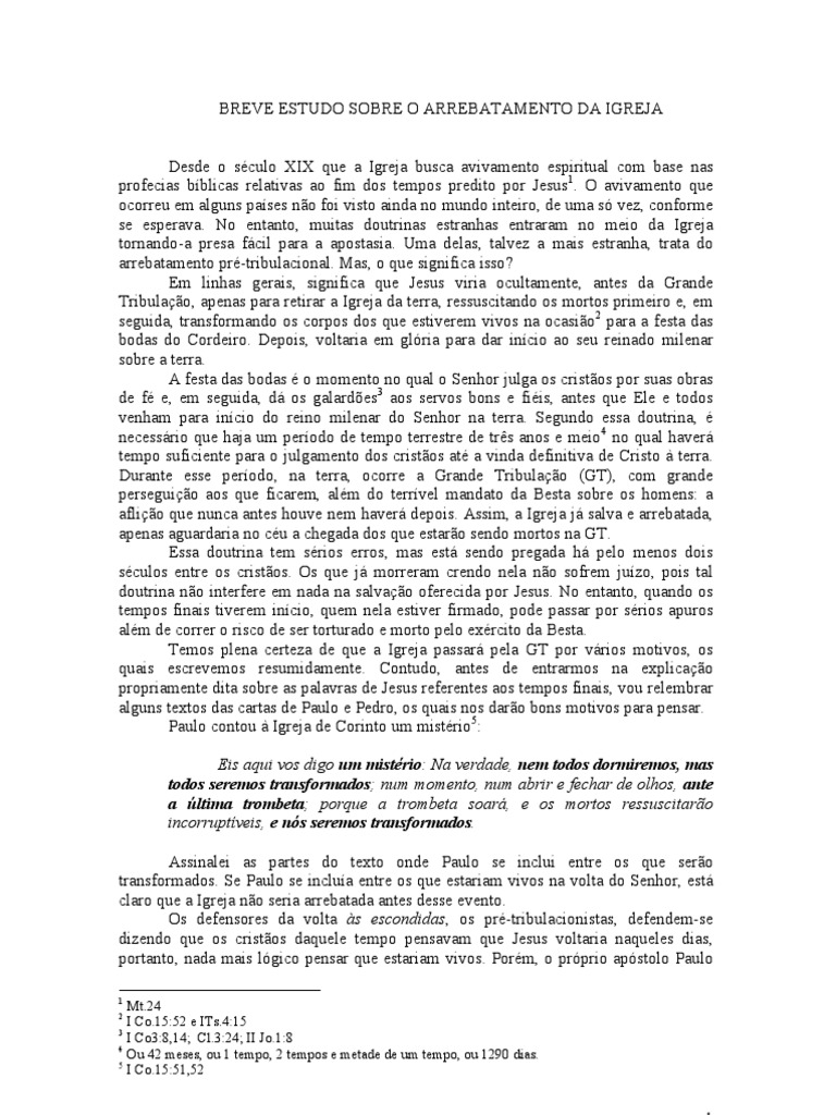 As DEZ VIRGENS Breve Estudo Sobre o Arrebatamento Da Igreja | PDF ...