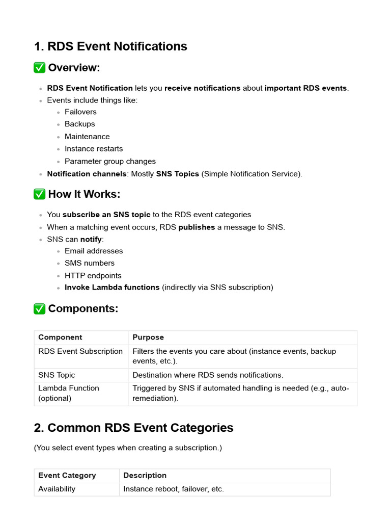 RDS Event Notification | PDF | Computer Architecture | Computing