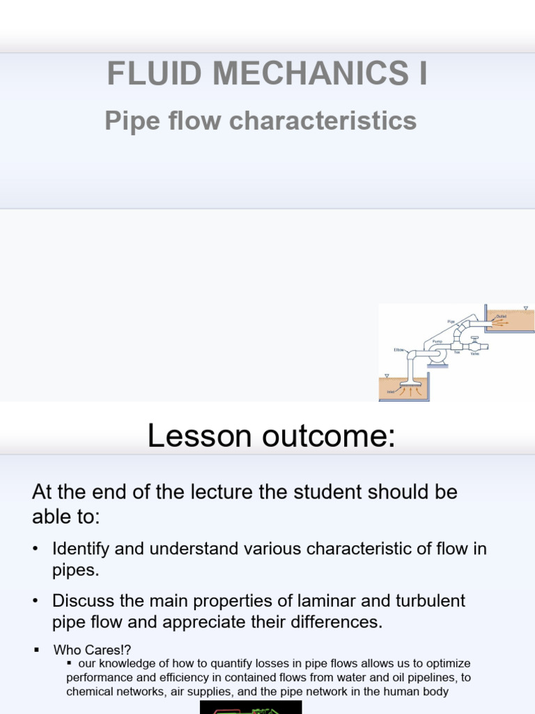 Pipe Flow Chraracteristic-Part I | PDF | Turbulence | Fluid Dynamics
