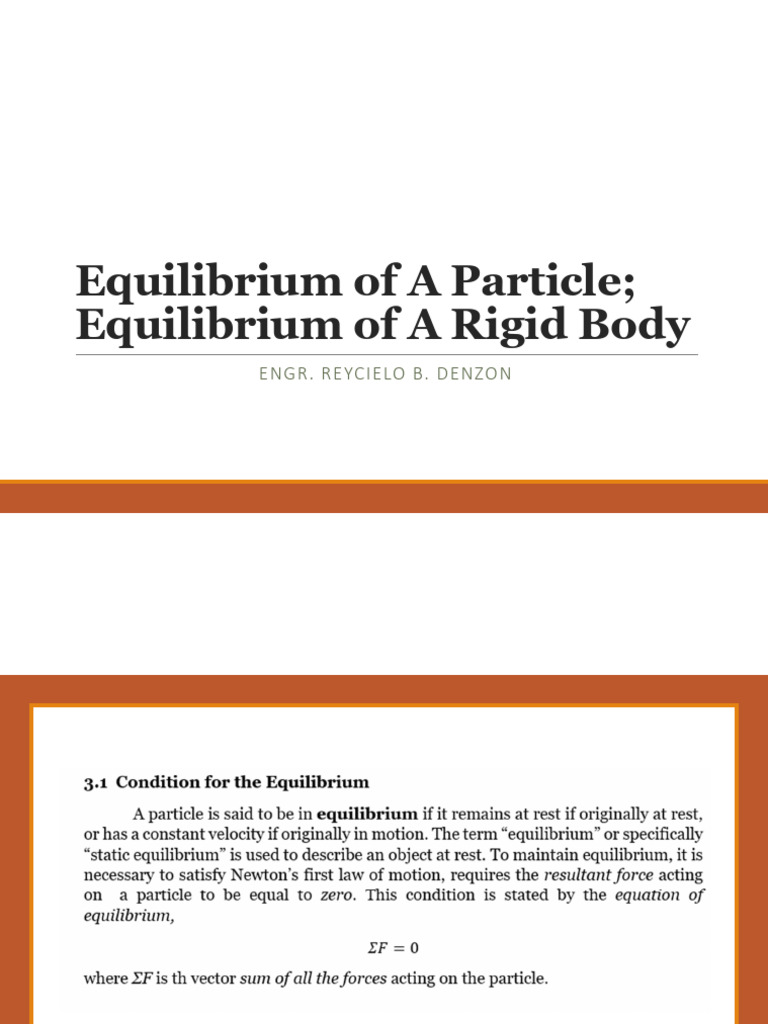 Equilibrium of A Particle | PDF