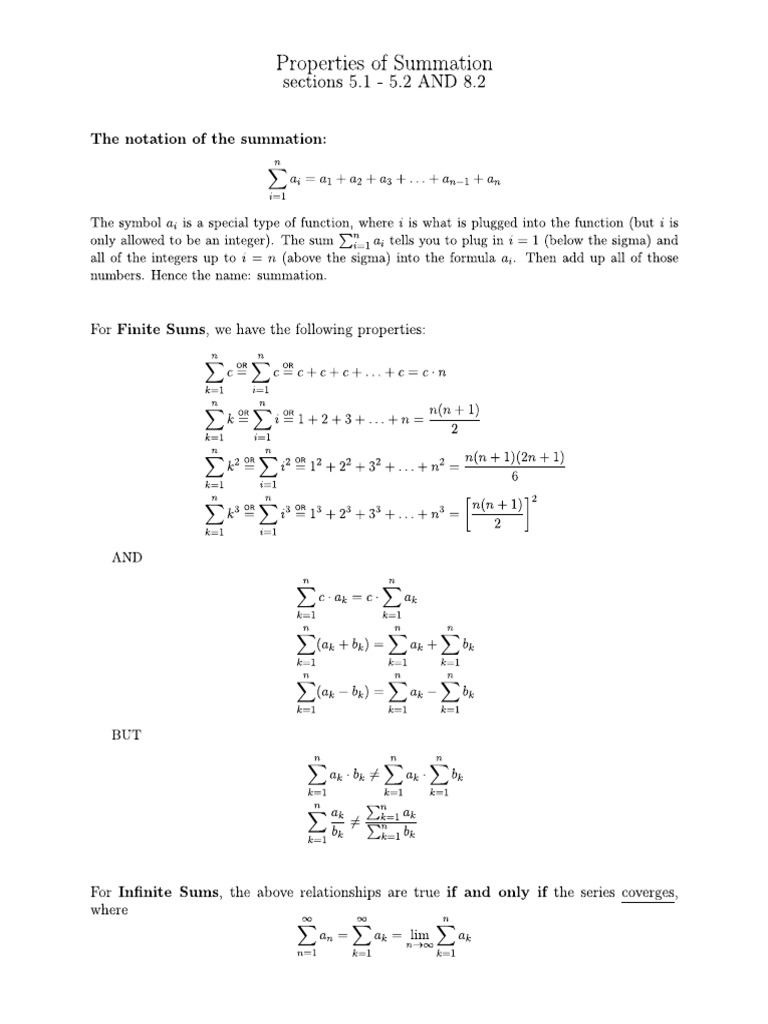 Summation | PDF