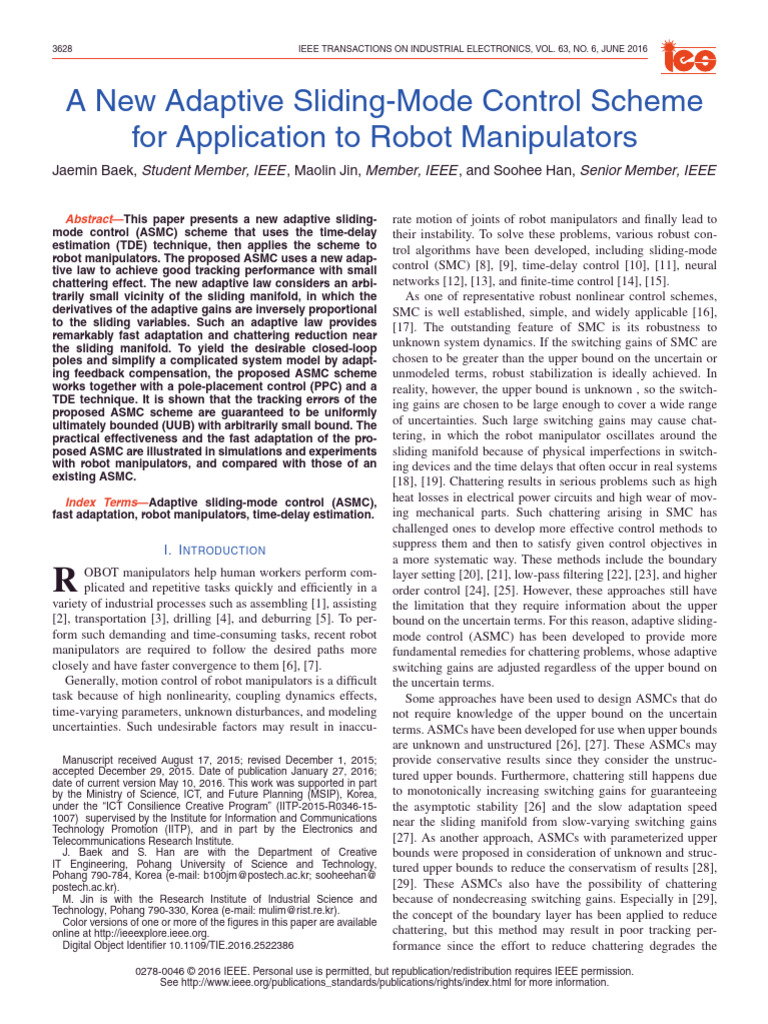 A New Adaptive Sliding-Mode Control Scheme For Application To Robot ...