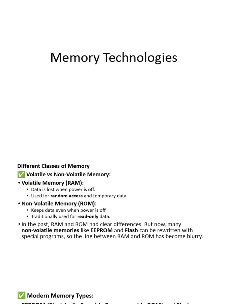 Memory Technologies - pptx4 | PDF | Random Access Memory | Computer ...