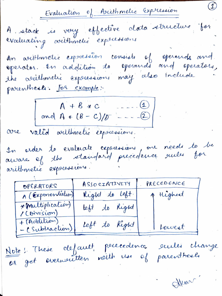 (Arithmetic Expression From Infix To Polish Notations) Notes | PDF ...
