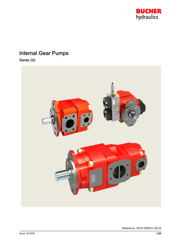 BUCHER HYDRAULICS QX - 100-P-000021-Us | PDF | Pump | Mechanical ...
