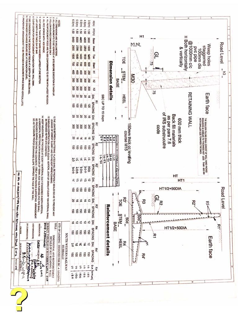 Type Plan of RW For Road Approaches | PDF