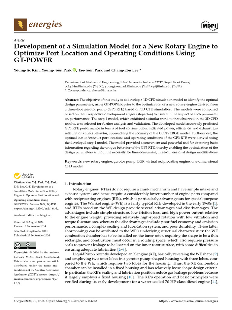 Development of A Simulation Model For A New Rotary | PDF | Internal ...