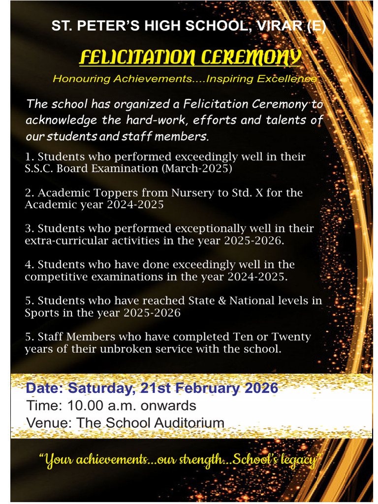 Felicitation Ceremony 1 | PDF