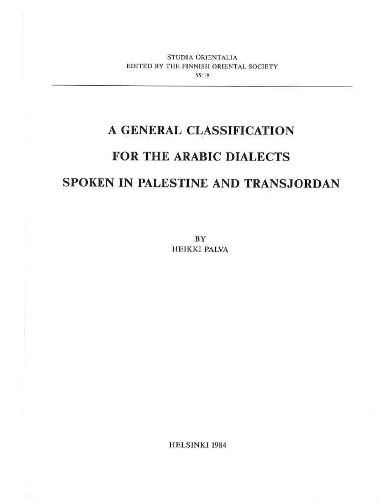 Palva 1984 | PDF | Dialect | Jordan