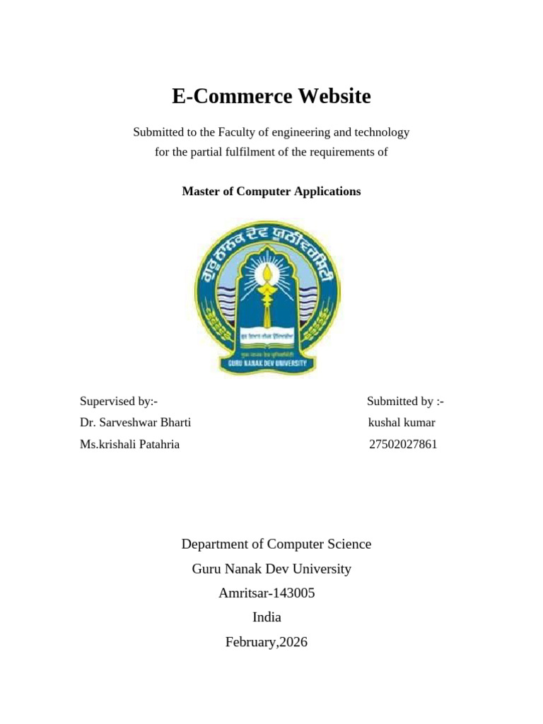 E Commerce Website KUSHAL | PDF