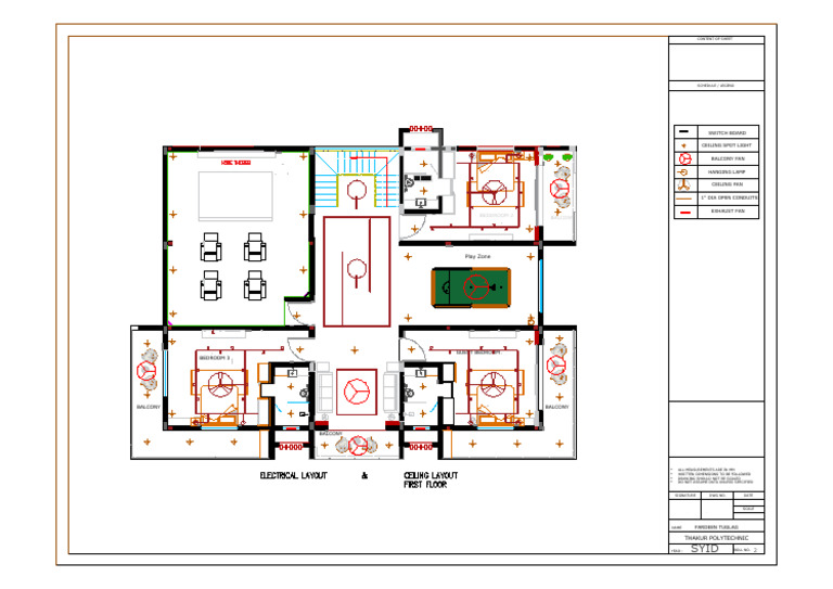 Electrical and Ceiling Layout First Floor | PDF