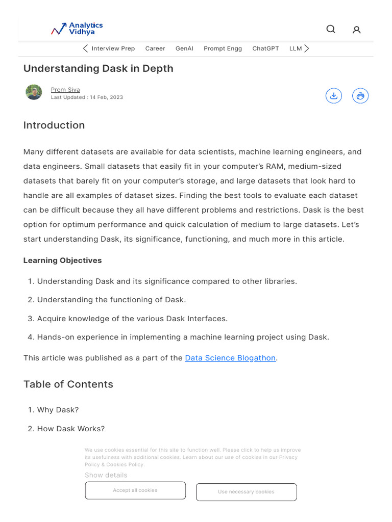 Understanding Dask in Depth - Analytics Vidhya | PDF | Computer Science ...