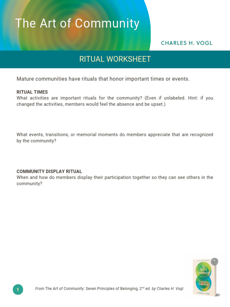 Vogl Ritual Worksheet The Art of Community 2nd Ed | PDF