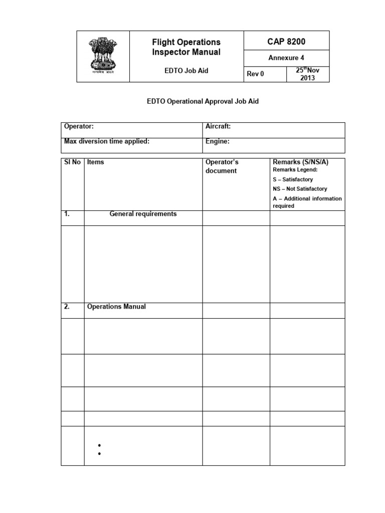 Annexure 4 - EDTO Operational Approval Job Aid | PDF | Aviation | Aircraft