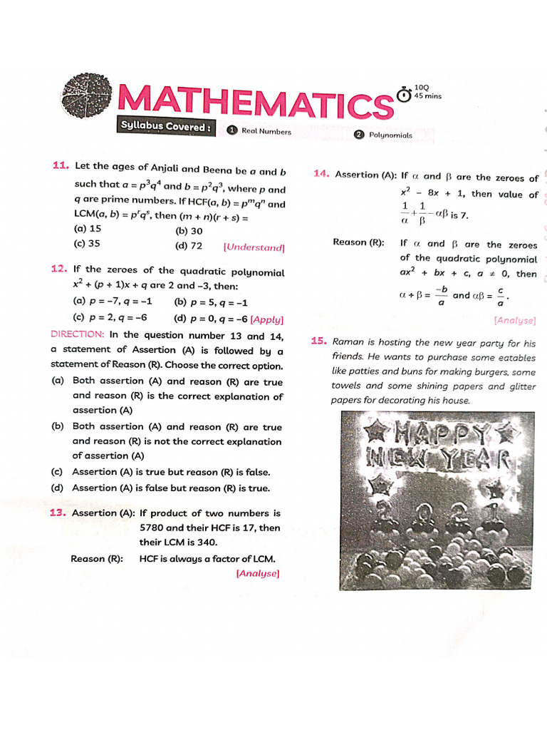 CH 1&2 Revision - Time 1 HR - Marks-30 | PDF