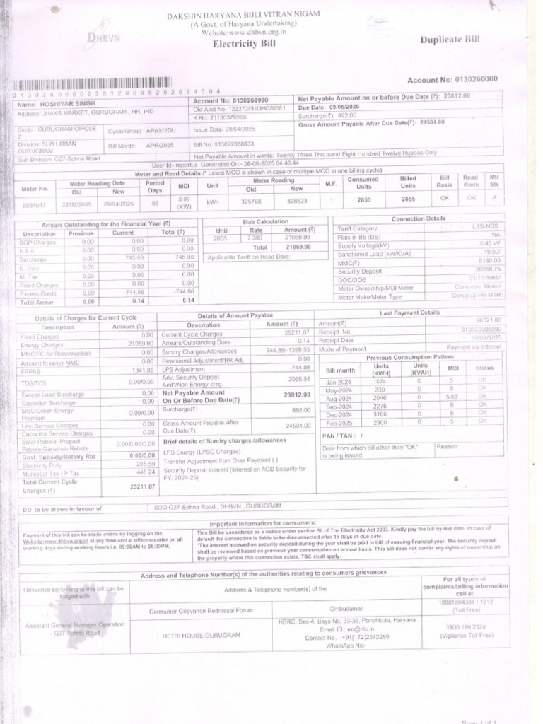Electricity Bill 3 | PDF