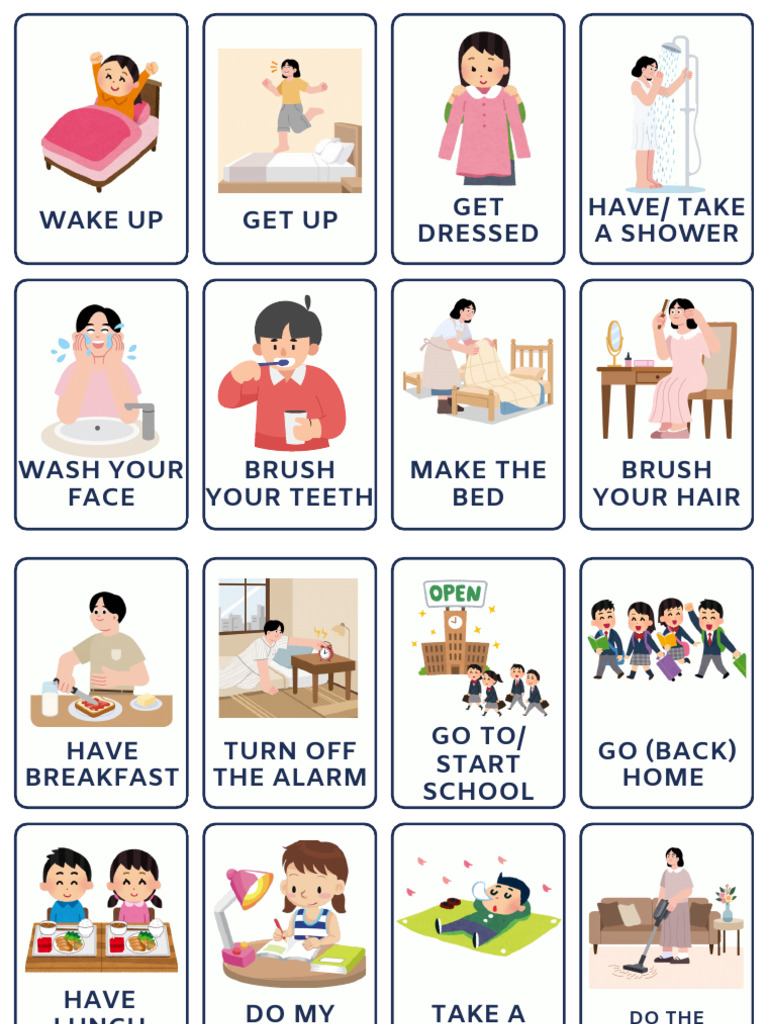 Flashcards Daily Routine and Hobbies - 20260223 - 093057 - 0000 | PDF