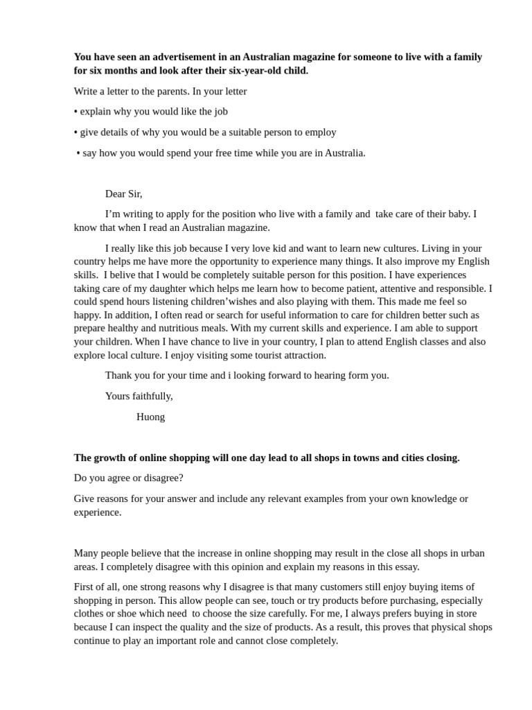Writing Cam14 Test 1 | PDF