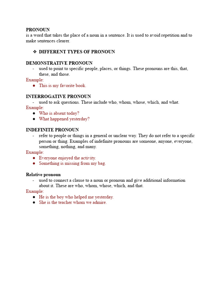 Pronoun 1 | PDF