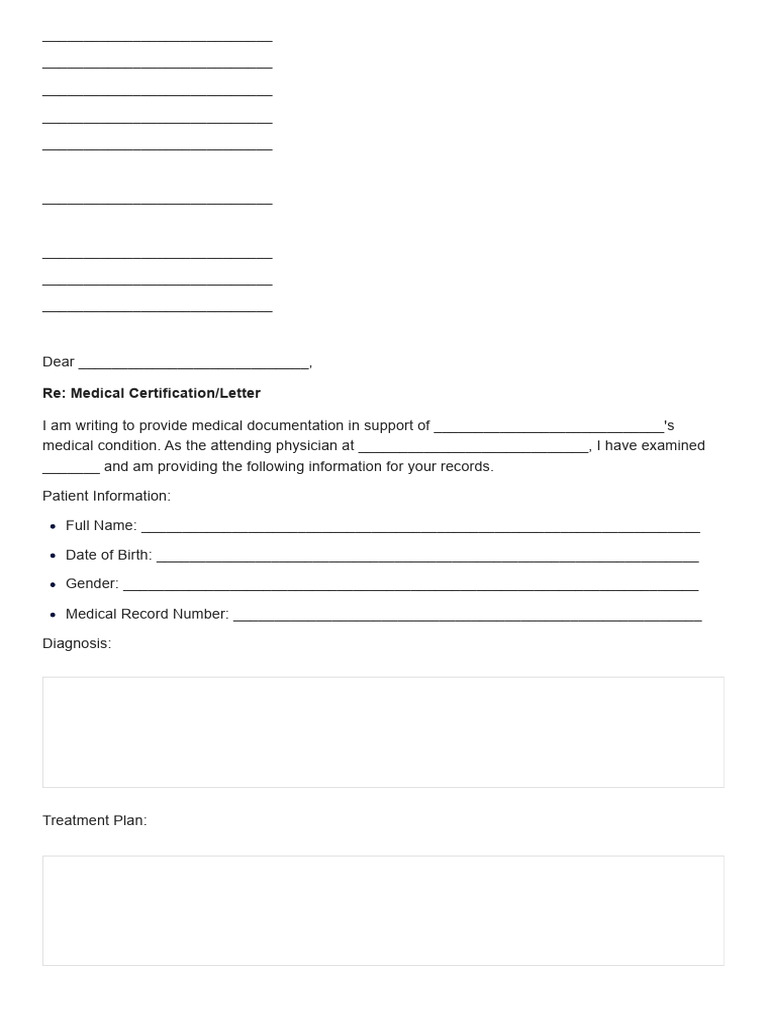 Medical Letter Sample Template | PDF