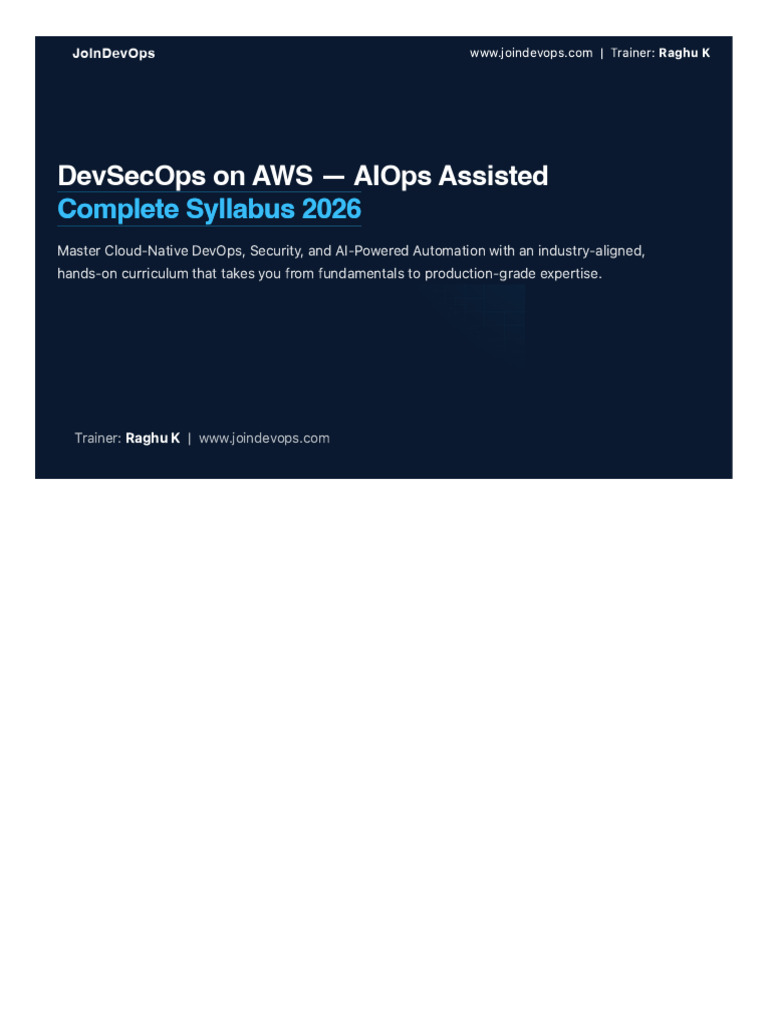 AWS DevSecOps Syllabus 2026 | PDF | Computing | Software Engineering