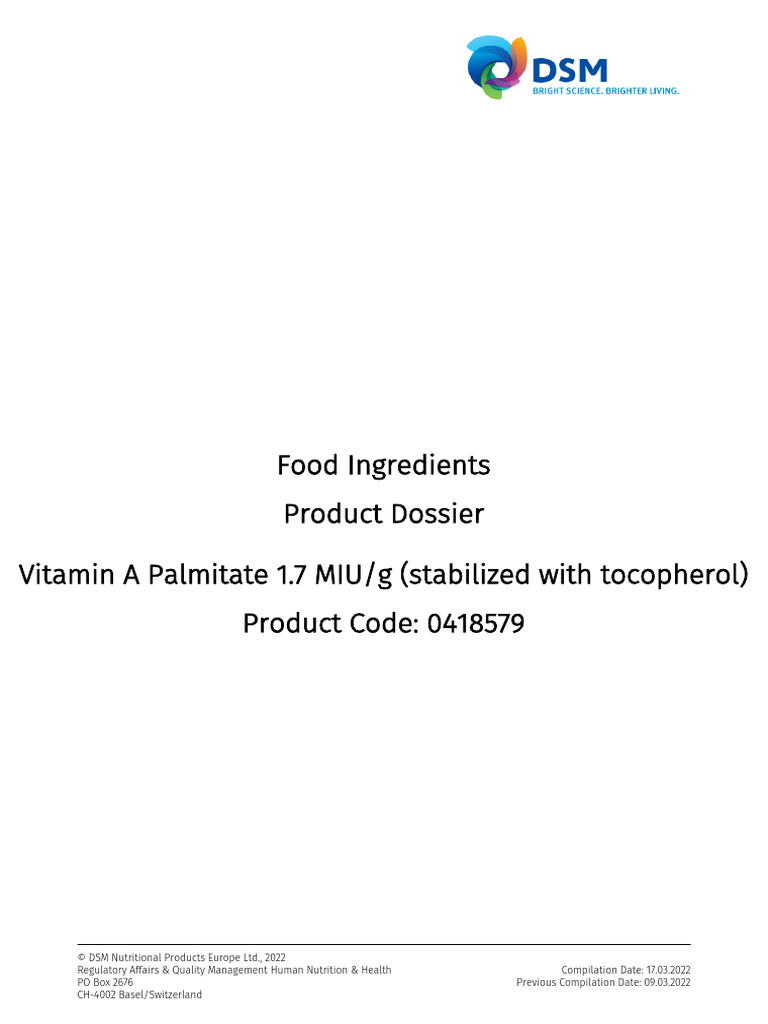 Dossier Vitamina A Palmitato | PDF | Sodium Hydroxide | Titration