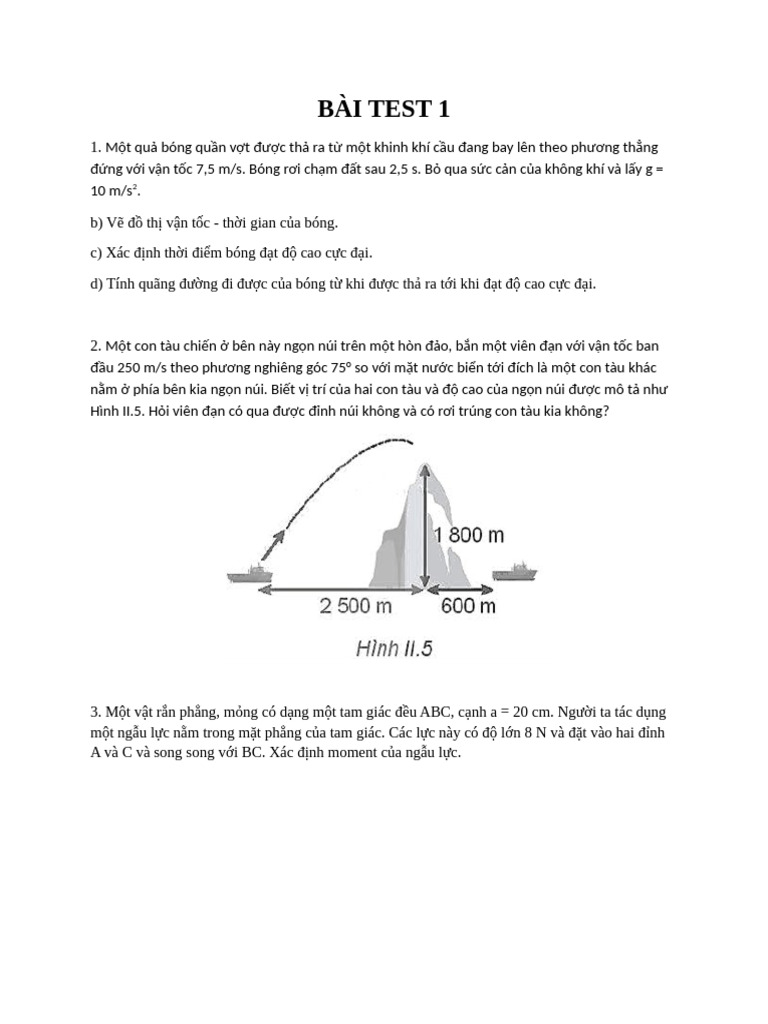 Bài Test 1 | PDF