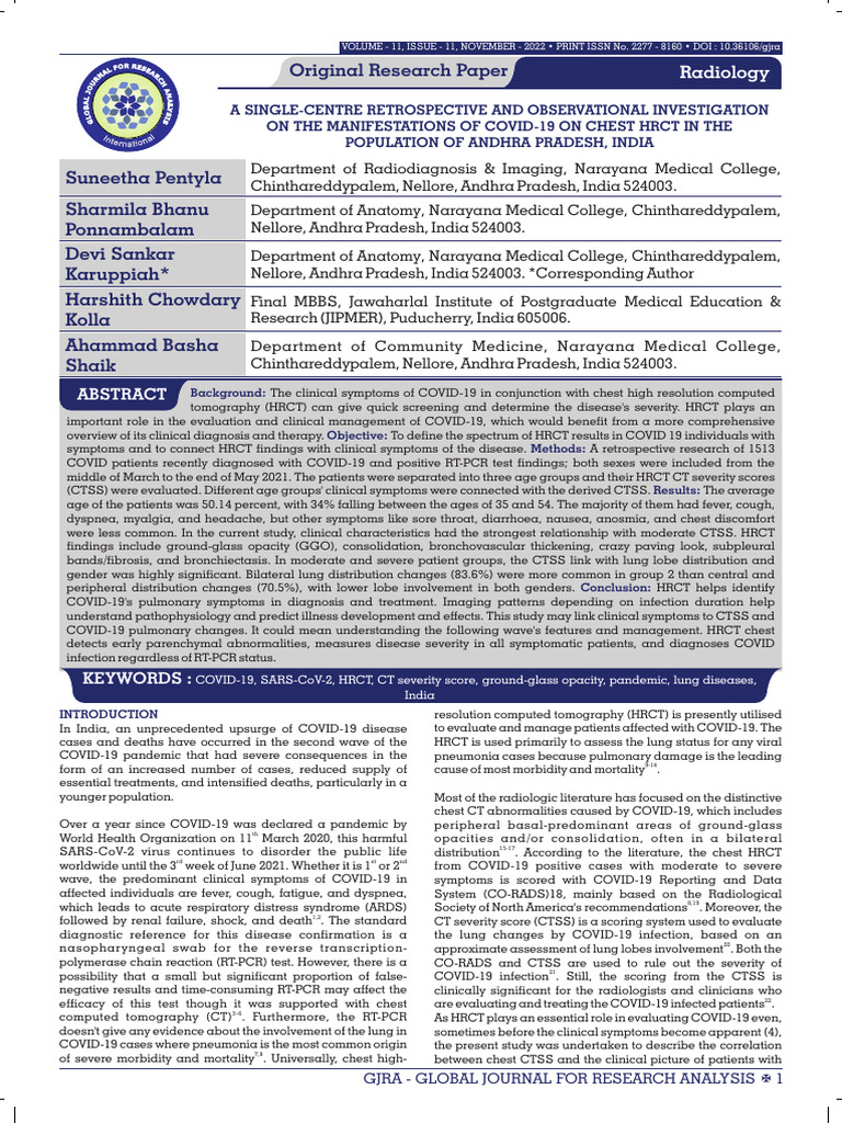 Devi's Article 33 - A Single-Centre Retrospective and Observational ...