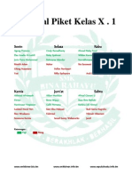 Jadwal Piket Kelas X.1 (Bina Rahayu)