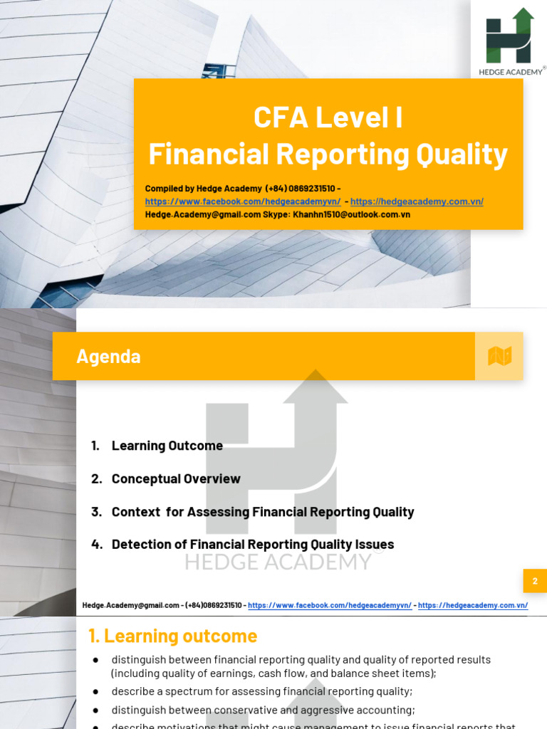 CFA Level I - FRA - Financial Reporting Quality | PDF | Psychology ...