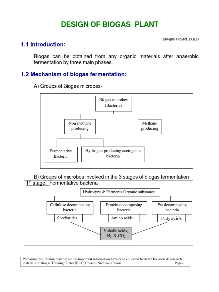 Biogas Plant Design and Mechanism Guide | PDF | Manure | Anaerobic ...