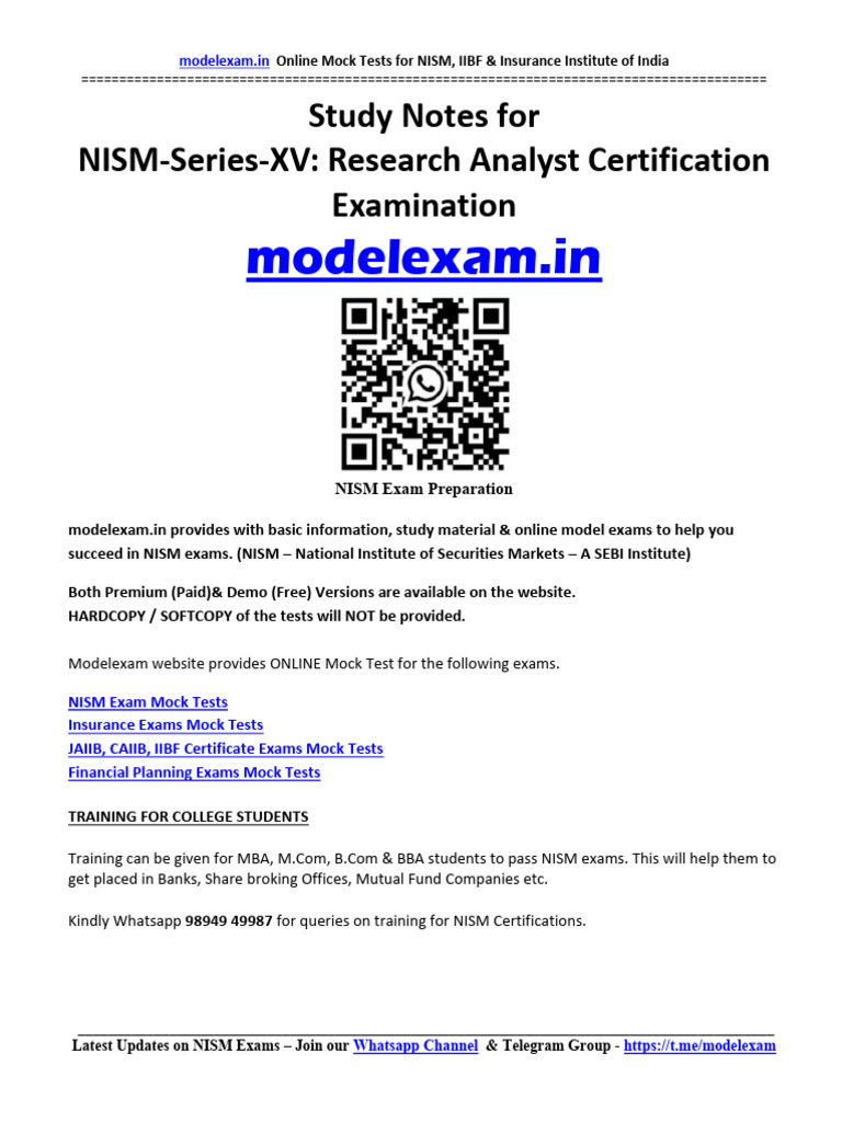 Research Analyst Notes | PDF | Valuation (Finance) | Bonds (Finance)