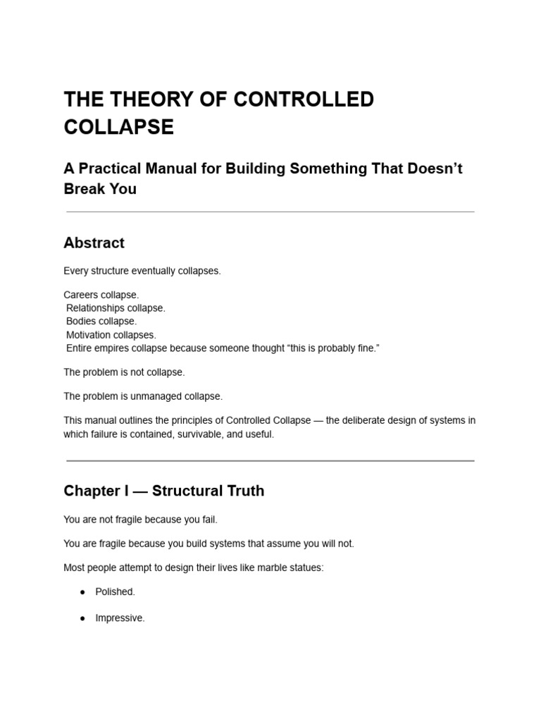 The Theory of Controlled Collapse | PDF | Behavioural Sciences ...