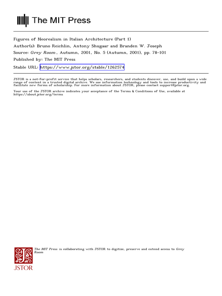 Reichlin FiguresNeorealismItalian 2001 | PDF | Realism (Arts)