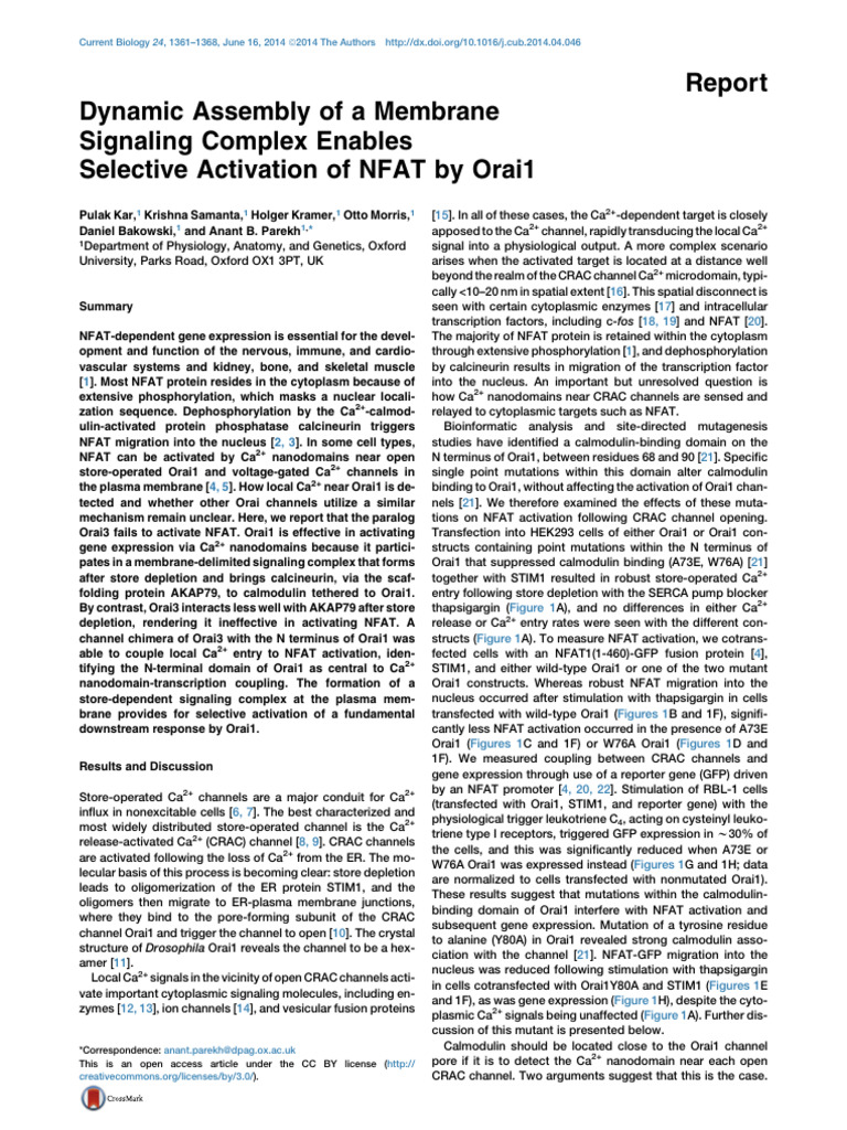 Dynamic Assembly of A Membrane Signaling Complex E | PDF | Cell Biology ...