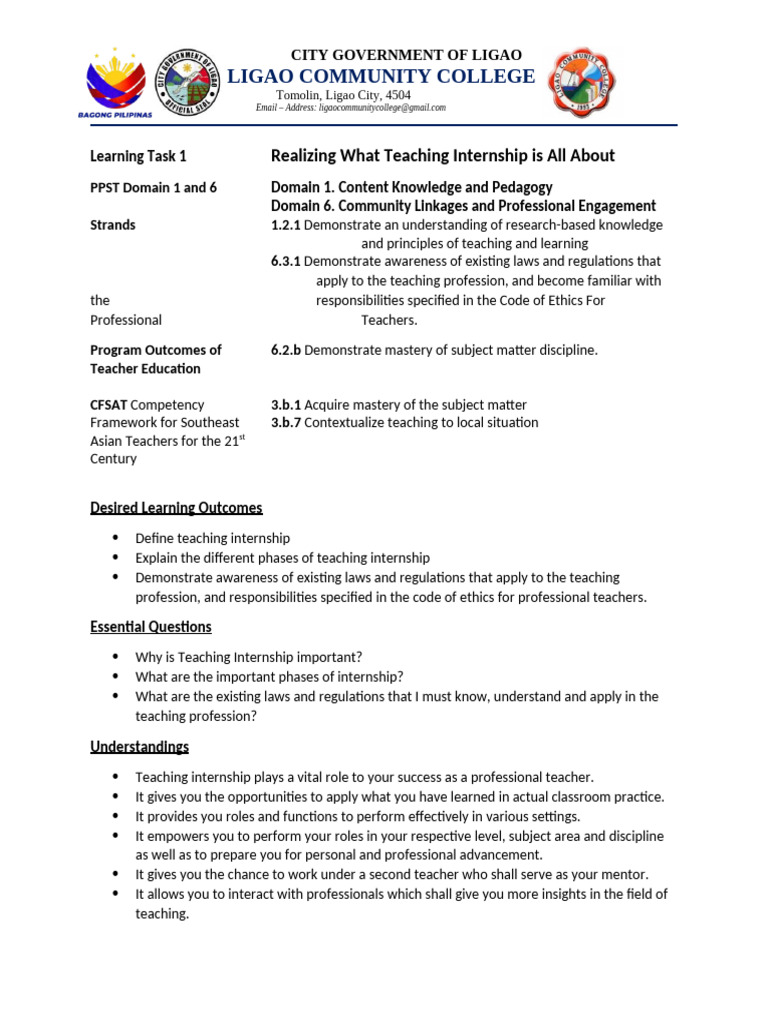 Learning Task 1to18 | PDF | Teachers | Learning