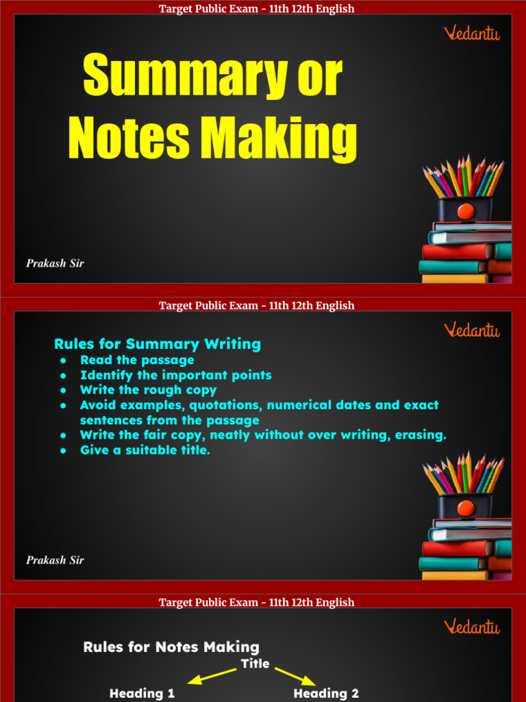 Summary or Notes Making | PDF