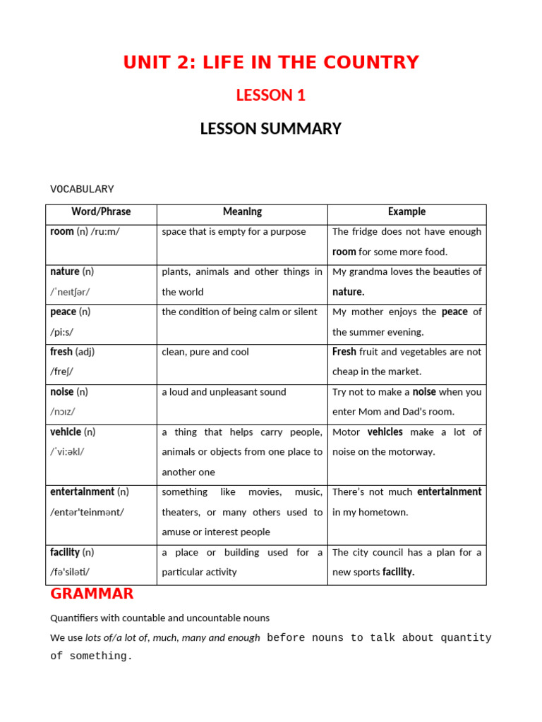B I Dư NG Ta Smart World 8 Unit 2.life in The Country | PDF | Christmas