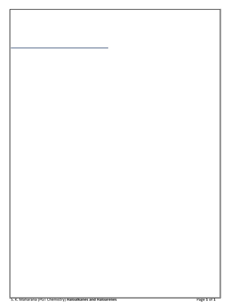 1 Haloalkanes & Haloarenes Chemical Tests Work Sheet 01 | PDF