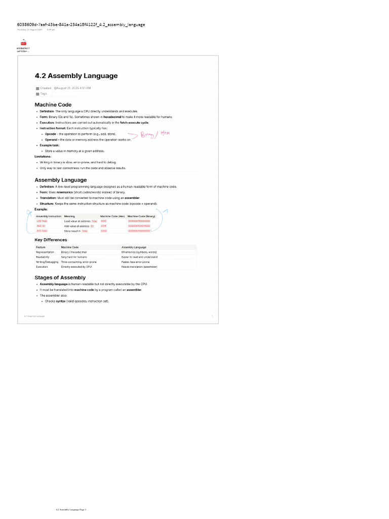 4.2 Assembly Language | PDF