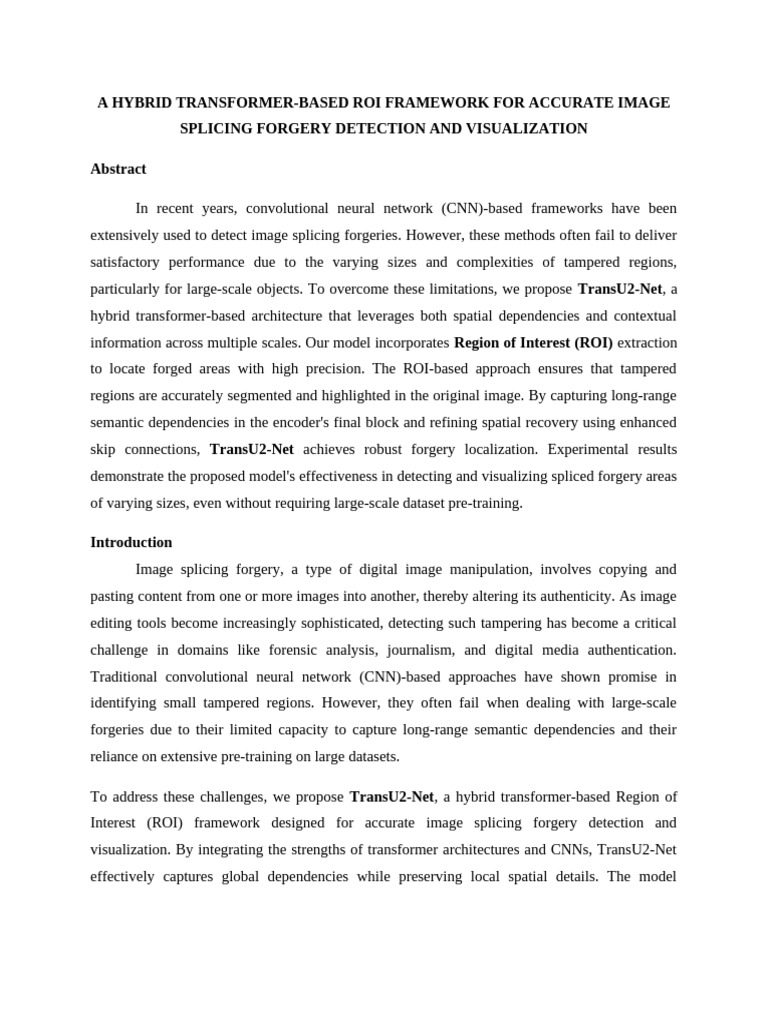 A Hybrid Transformer Fogery Image | PDF | Computer Science ...