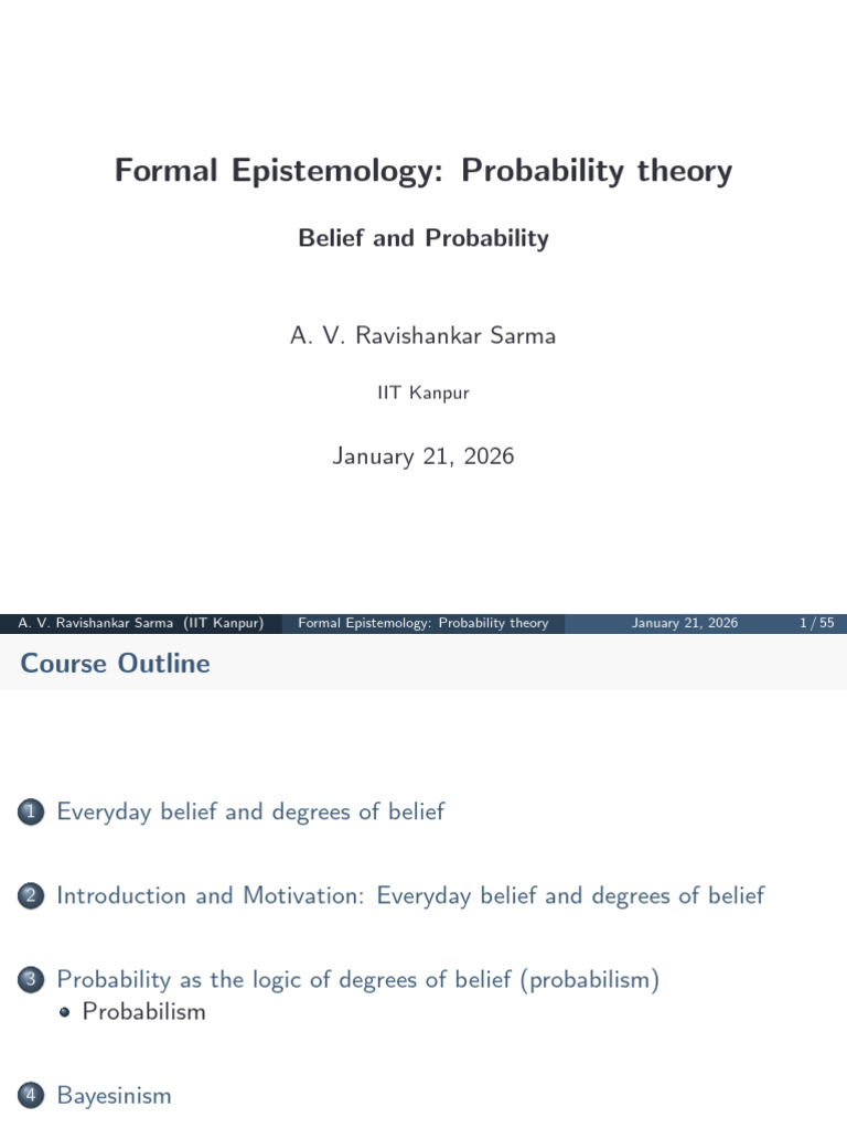 FE Belief and Probability 2026 | PDF | Epistemology | Formal Epistemology