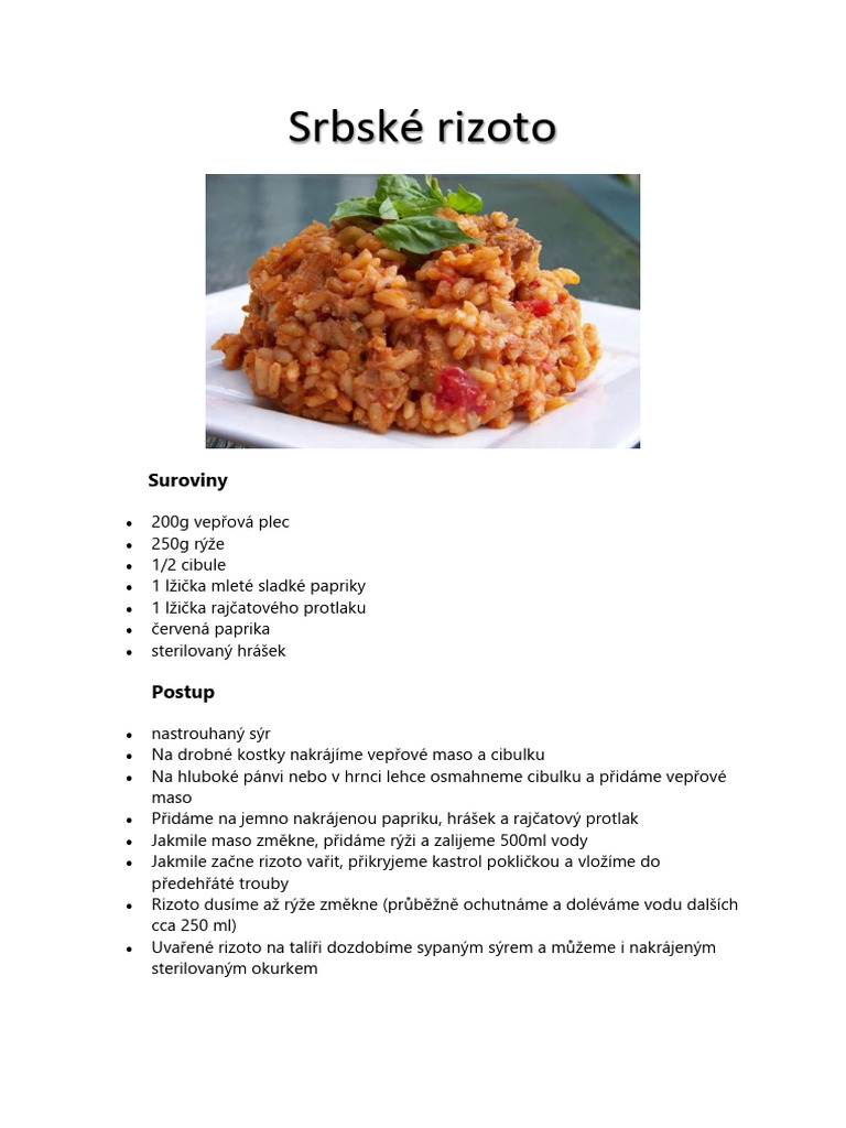 Srbske Rizoto | PDF