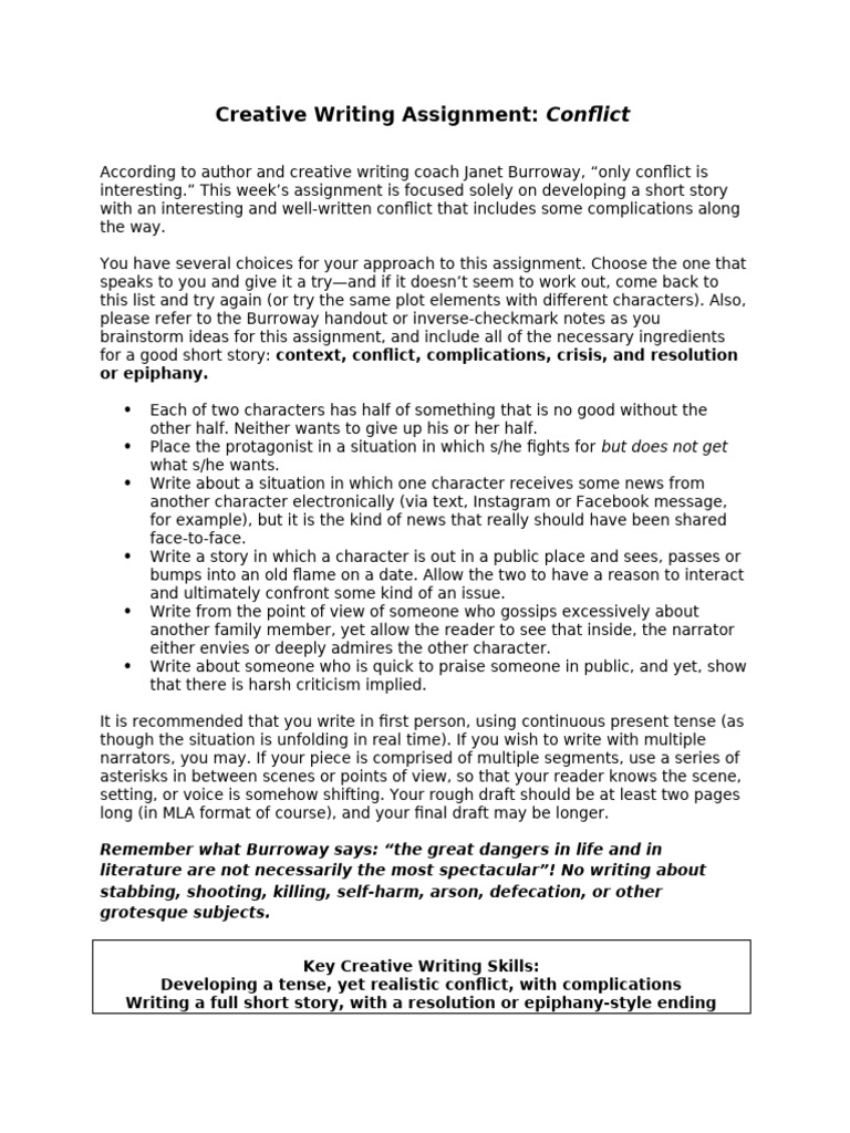 Conflict Assignment | PDF | Narration | Human Communication