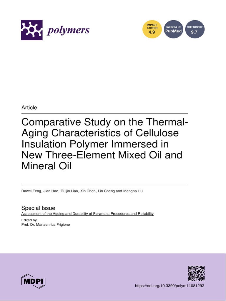 Comparative Study On The Thermal-Aging Characteristics of Cellulose ...