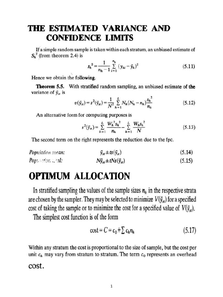 Estimation of Variance | PDF