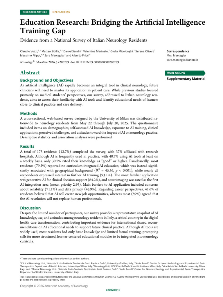 Vozzi Et Al 2026 Education Research Bridging The Artificial ...